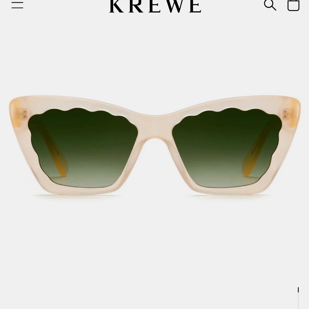 KREWE Tan and Green Cat-Eye Sunglasses
